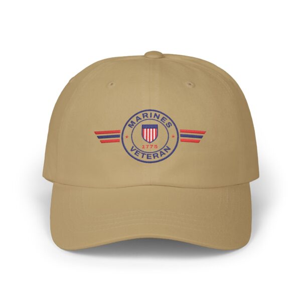 Marines Veteran Patch Dad Hat, Khaki