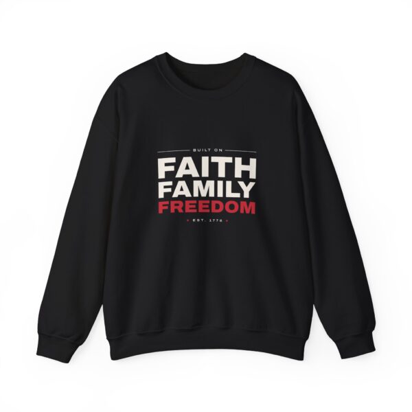 Faith Family Freedom Crewneck Sweatshirt, Black