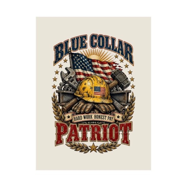 Blue Collar Patriot Hard Hat Poster