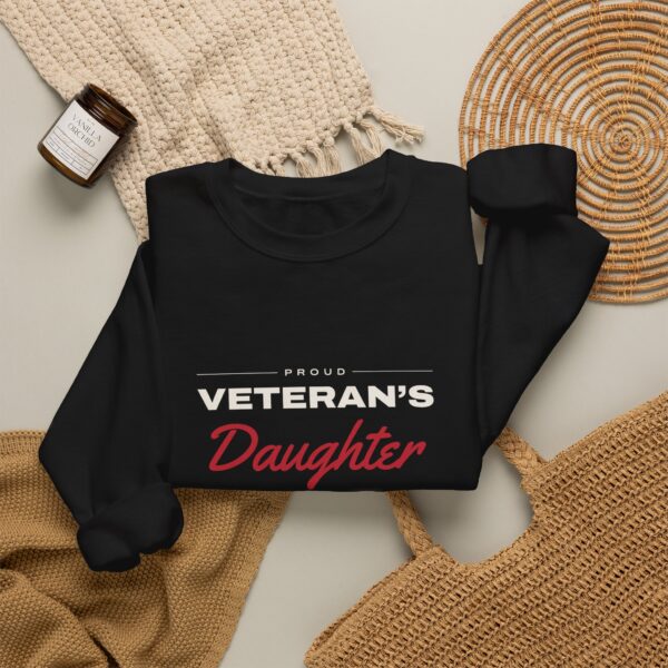 Proud Veteran's Daughter Crewneck Sweatshirt, Black
