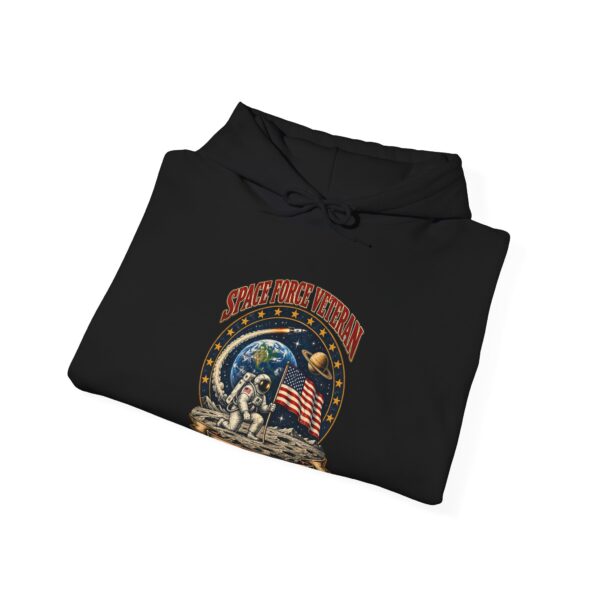 Space Force Veteran Moon Landing Hoodie, Black