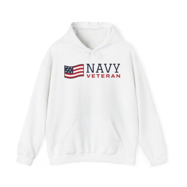 Navy Veteran Flag Hoodie, White