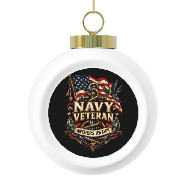 Navy Veteran Anchors Aweigh Globe Christmas Ornament