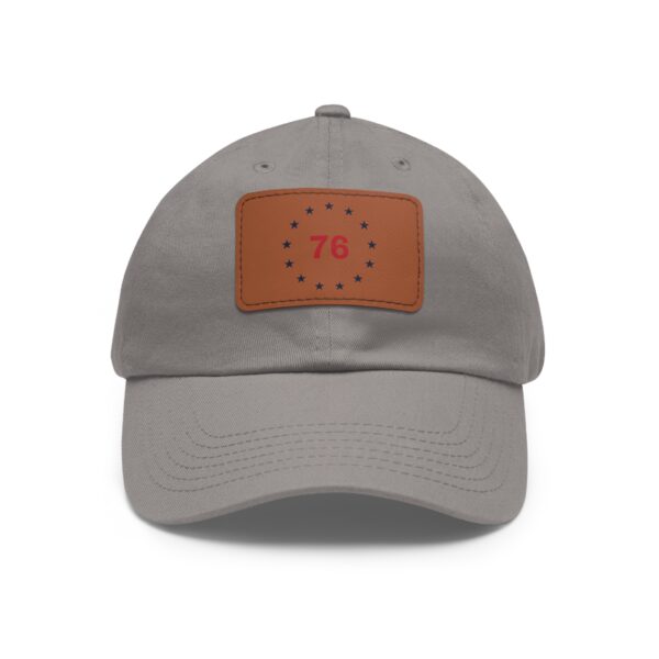 Thirteen Star 76 Seal Leather Patch Dad Hat, Black / Light Brown