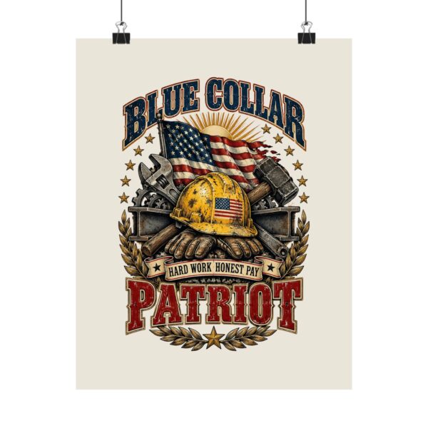 Blue Collar Patriot Hard Hat Poster