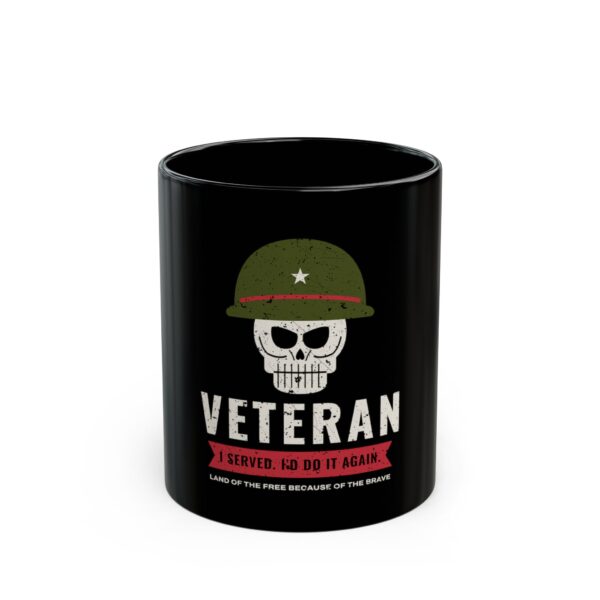 Veteran Helmet Skull I Served I'd Do It Again Black Mug