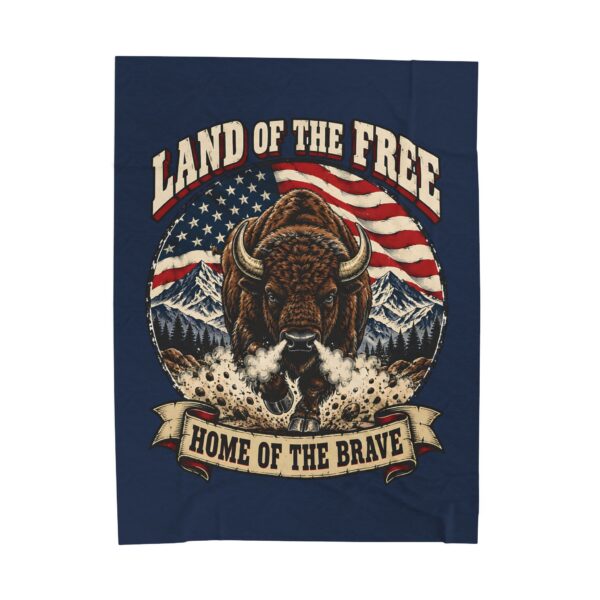 Land of the Free Bison Plush Throw Blanket