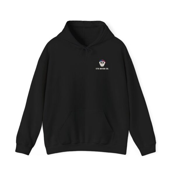 1776 Motor Co. Winged Skull Hoodie, Back Print, Black