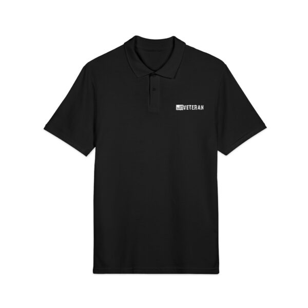 Veteran Flag Embroidered Polo, White