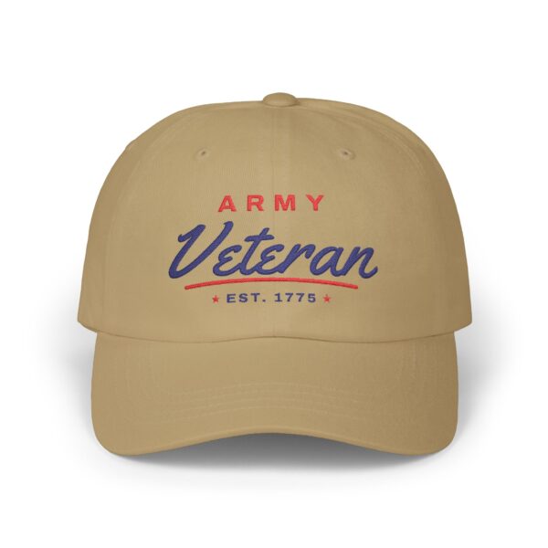 Army Veteran Script Dad Hat, Khaki