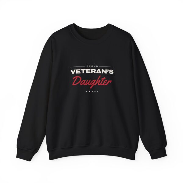 Proud Veteran's Daughter Crewneck Sweatshirt, Black