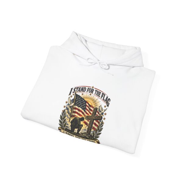 I Stand for the Flag, I Kneel for the Cross Hoodie, White