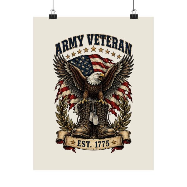 Army Veteran Eagle & Boots Poster