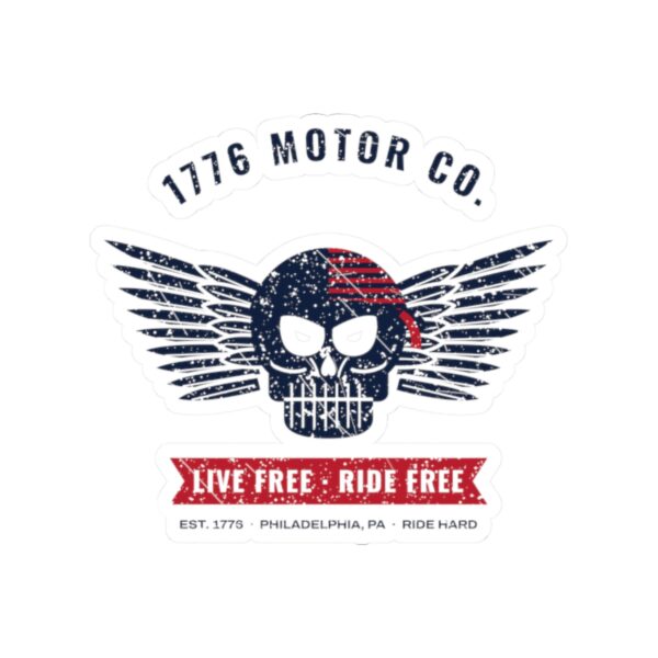 1776 Motor Co. Winged Skull Sticker