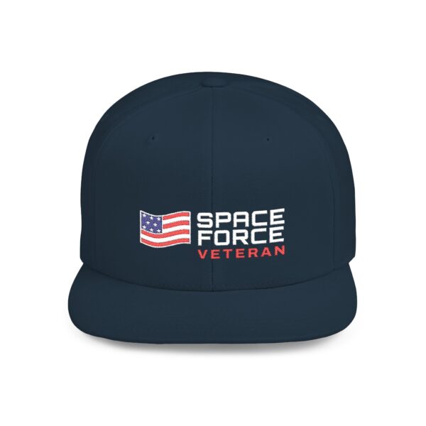 Space Force Veteran Flag Flat Bill Snapback, Dark Navy