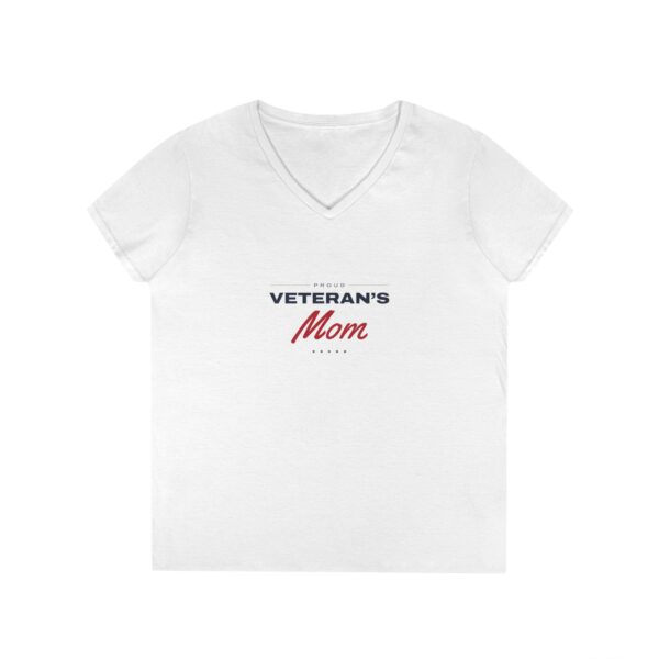 Proud Veteran's Mom Women's V-Neck Tee, White