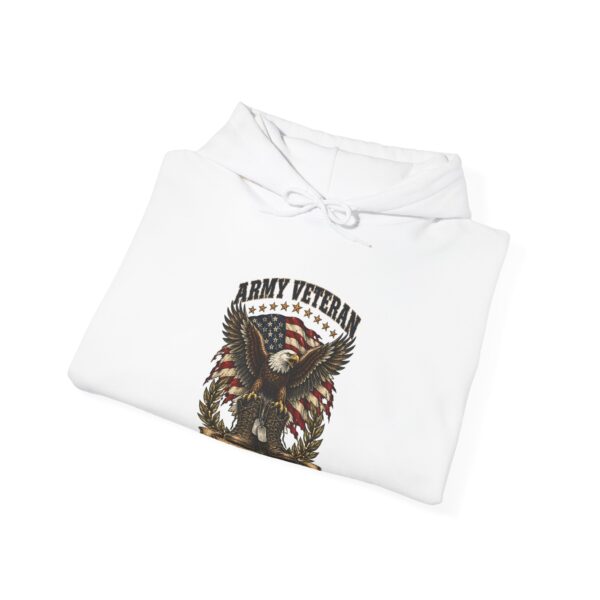 Army Veteran Eagle & Boots Hoodie, White