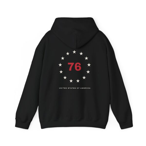Thirteen Star 76 Seal Hoodie, Front & Back, Black