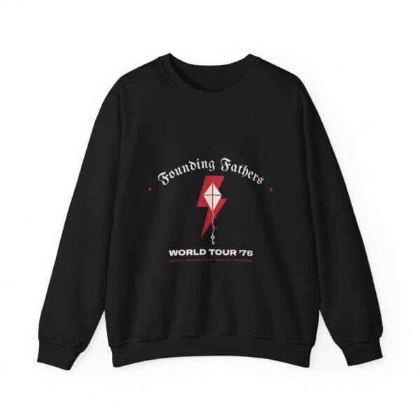 Founding Fathers World Tour '76 Crewneck Sweatshirt, Front & Back Print, Black