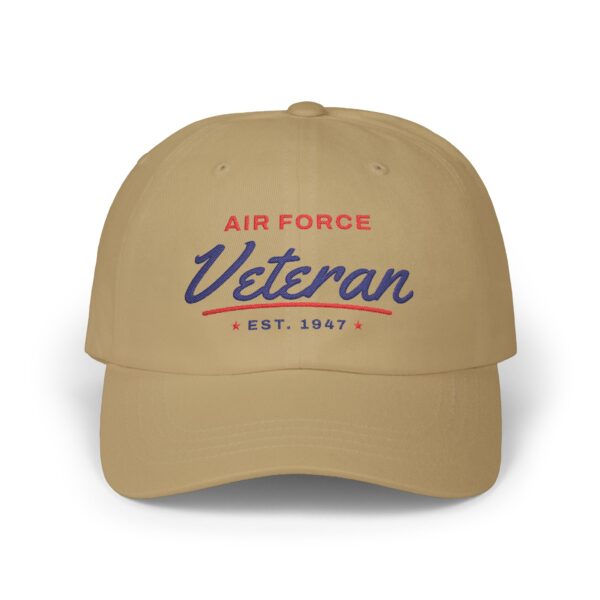 Air Force Veteran Script Dad Hat, Khaki