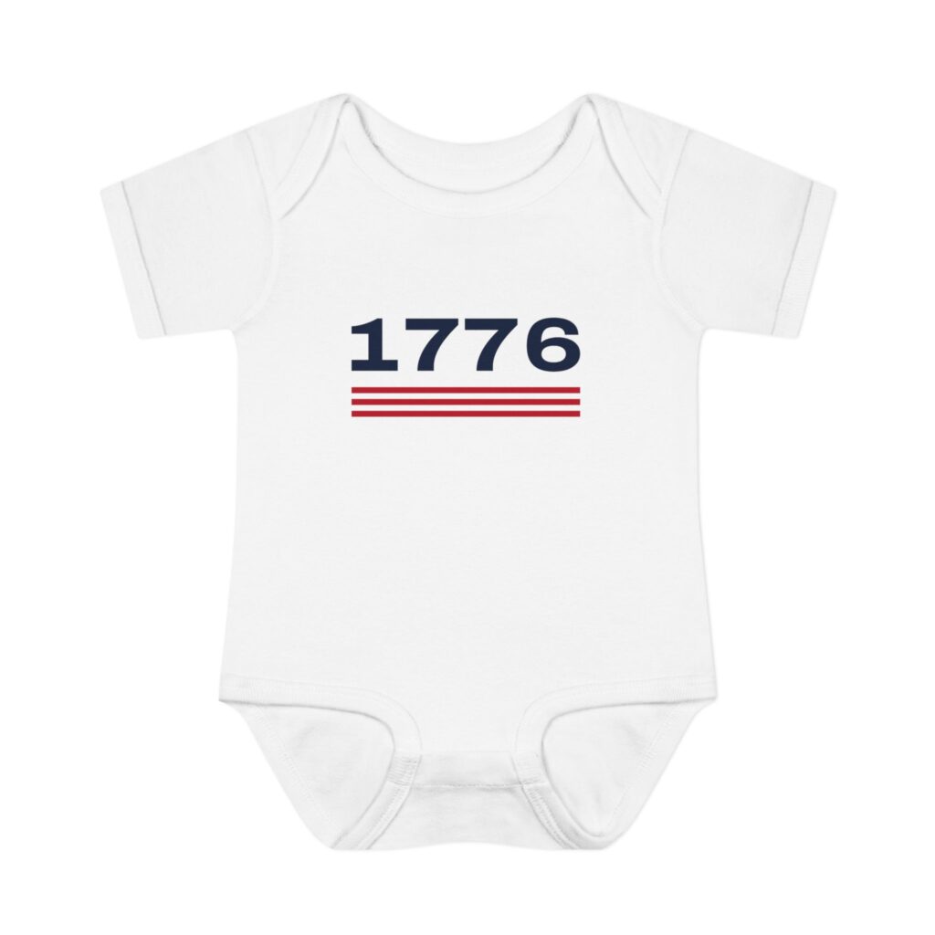 America Stars & Stripes Baby Bodysuit, Back Print
