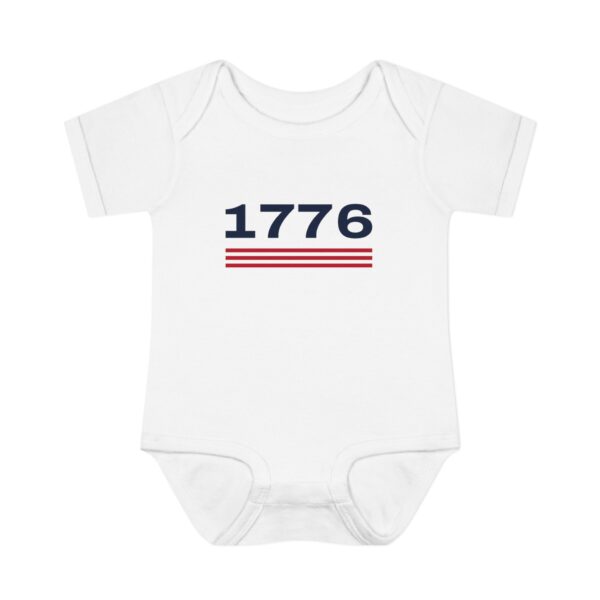 America Stars & Stripes Baby Bodysuit, Back Print, White