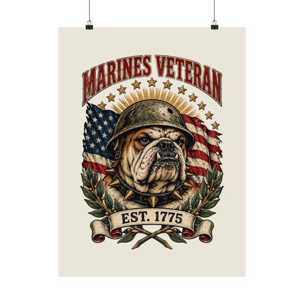 Marines Veteran Bulldog Poster