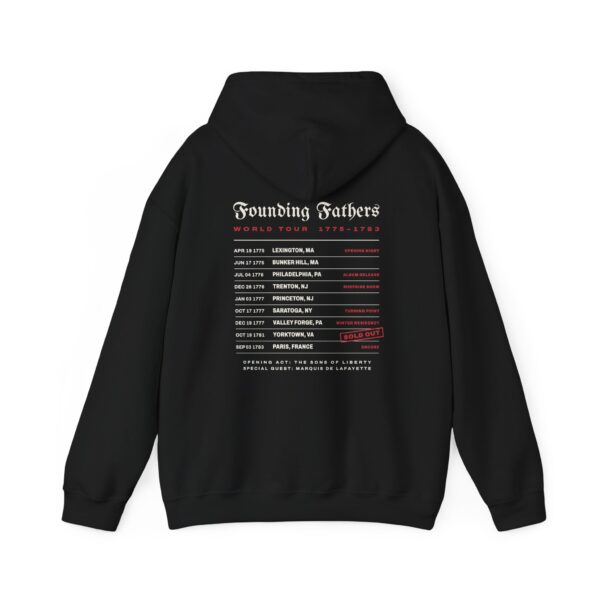 Founding Fathers World Tour '76 Hoodie, Front & Back Print, Black
