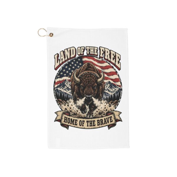 Land of the Free Bison Golf Towel
