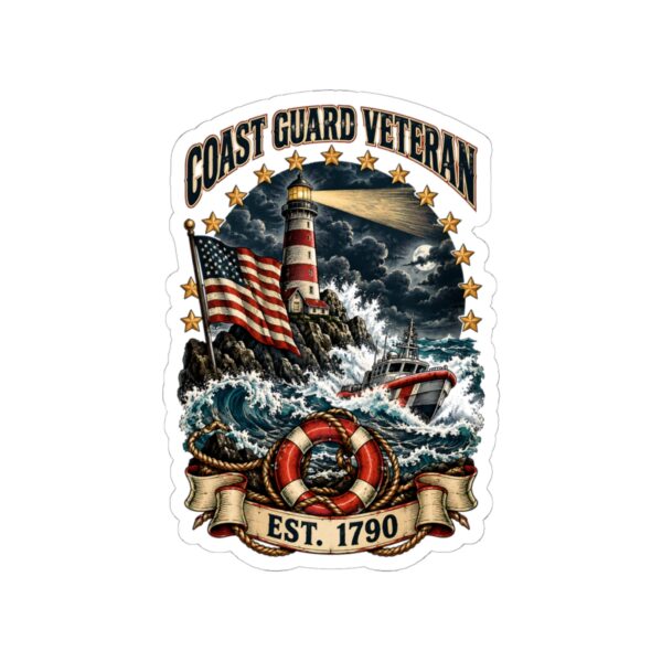 Coast Guard Veteran Lighthouse Sticker