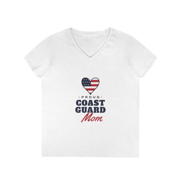 Proud Coast Guard Mom Women's V-Neck Tee, White