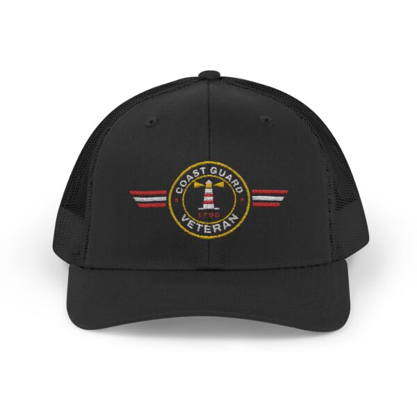 Coast Guard Veteran Patch Trucker Hat