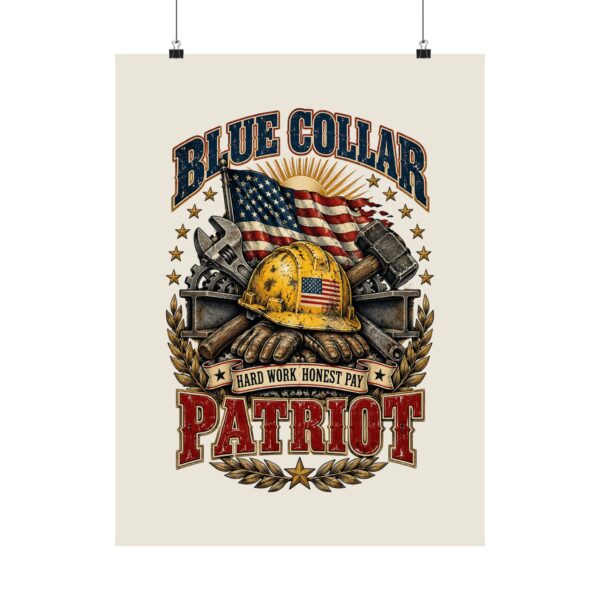 Blue Collar Patriot Hard Hat Poster