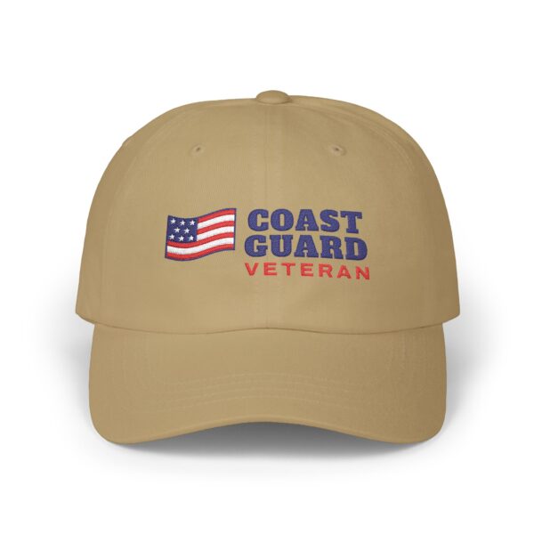 Coast Guard Veteran Flag Dad Hat, Khaki