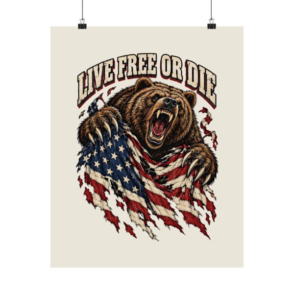 Live Free or Die Grizzly Poster