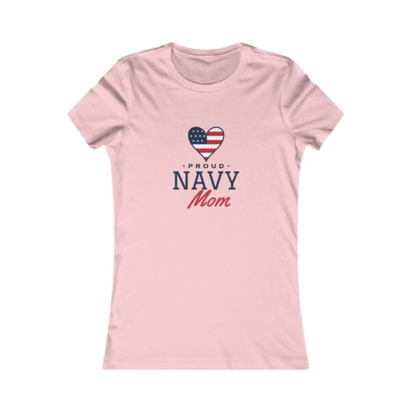 Proud Navy Mom Women's Fitted Tee, Pink