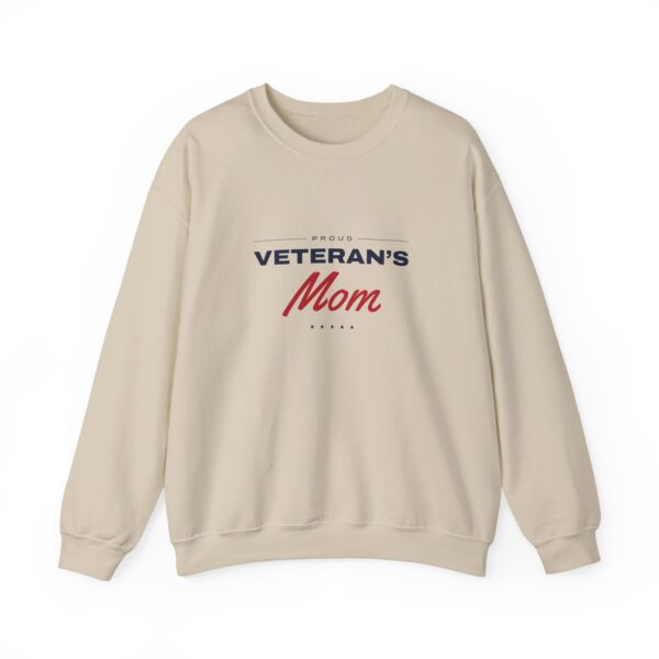 Proud Veteran's Mom Crewneck Sweatshirt, Sand
