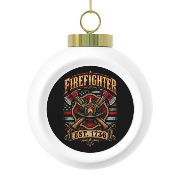 Firefighter Est. 1736 Globe Christmas Ornament