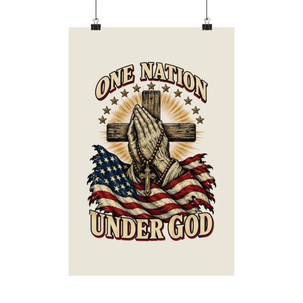 One Nation Under God Praying Hands Poster