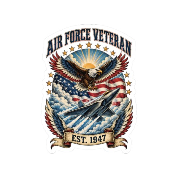 Air Force Veteran Eagle & Jet Sticker