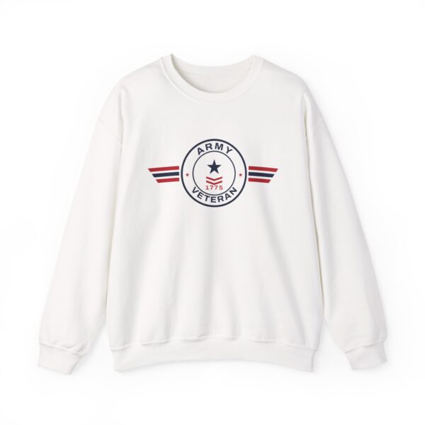 Army Veteran Patch Crewneck Sweatshirt, White