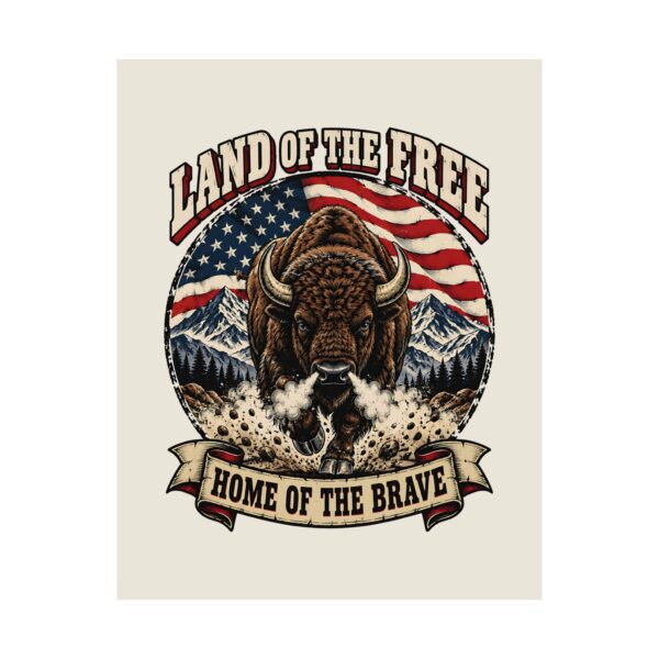 Land of the Free Bison Poster