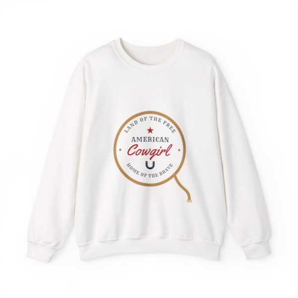 American Cowgirl Western Crewneck Sweatshirt, White