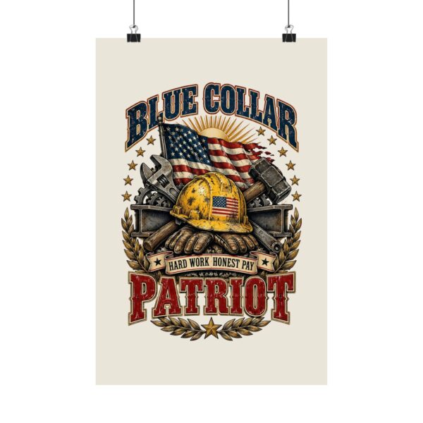 Blue Collar Patriot Hard Hat Poster