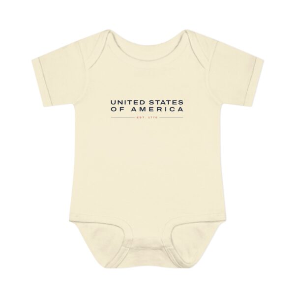 United States of America Est. 1776 Baby Bodysuit, Natural