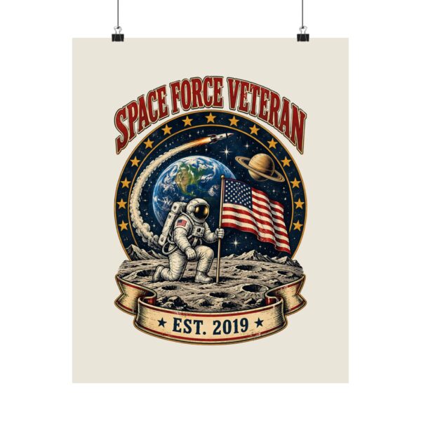 Space Force Veteran Moon Landing Poster