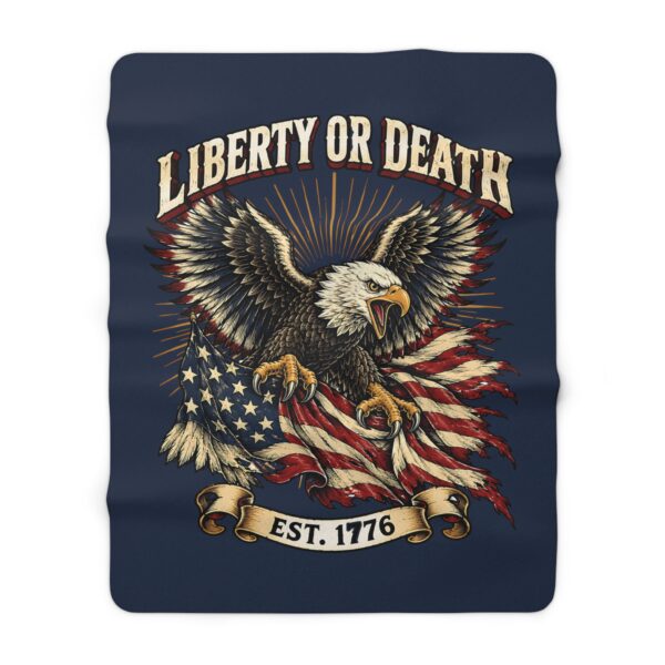 Liberty or Death Eagle Sherpa Fleece Blanket