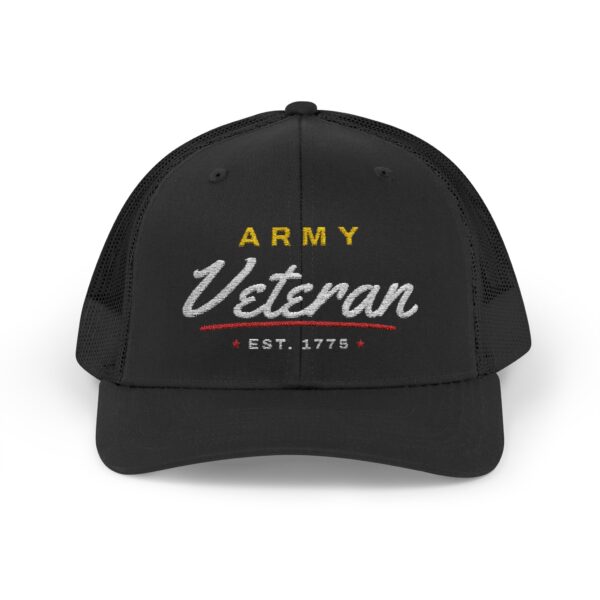 Army Veteran Script Trucker Hat