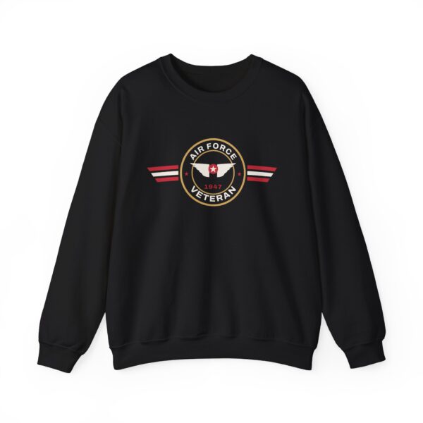 Air Force Veteran Patch Crewneck Sweatshirt, Black
