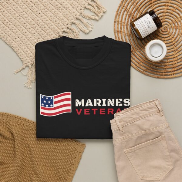 Marines Veteran Flag Tee, Black